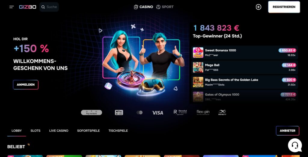 Gizbo Casino Deutschland Bonus