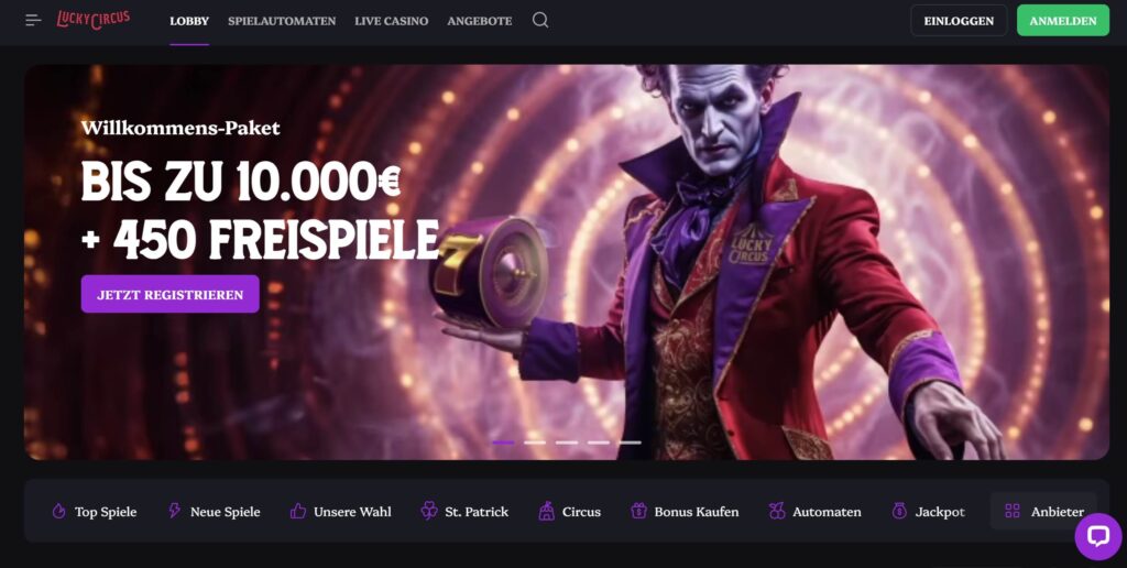 Lucky Circus Casino Deutschland Bonus